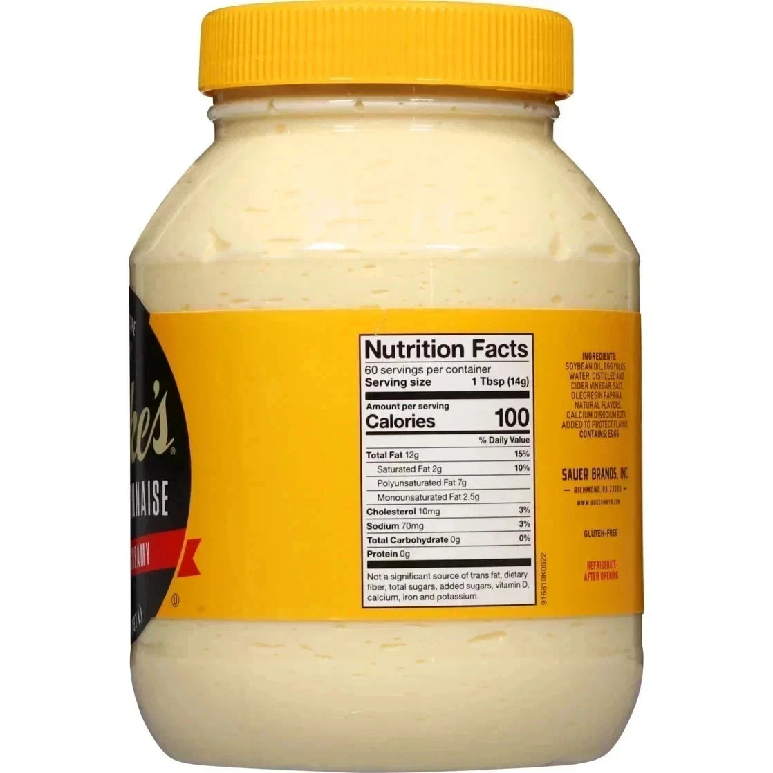 (2 pack) Duke's® Real Mayonnaise, 30 oz Jar, Smooth & Creamy Mayo gallery