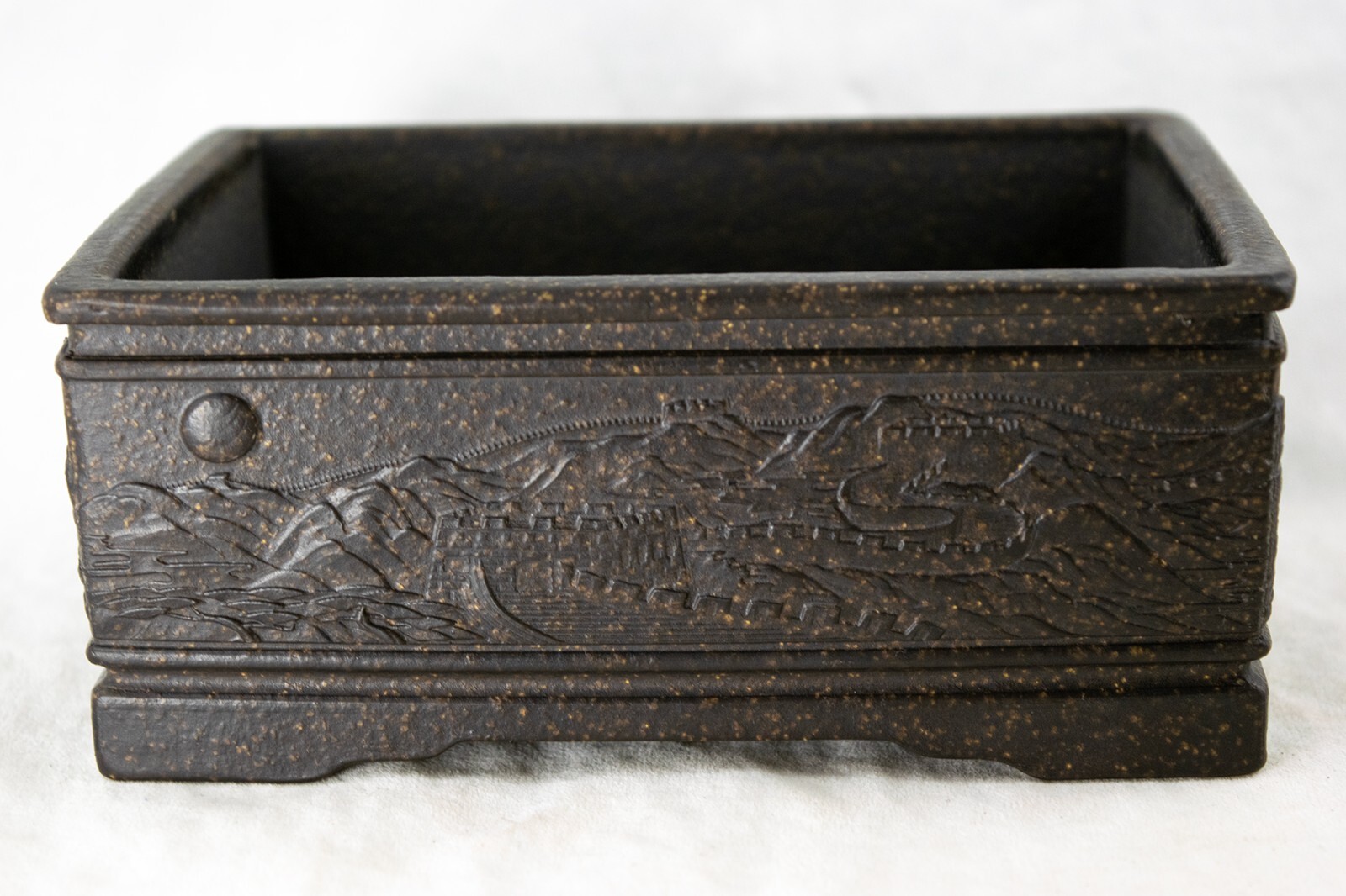 Vintage Rectangular Zisha Cactus & Succulent Bonsai Pot + Mesh 6.25"x 4.5"x 2.5" gallery