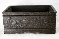 Vintage Rectangular Zisha Cactus & Succulent Bonsai Pot + Mesh 6.25″x 4.5″x 2.5″