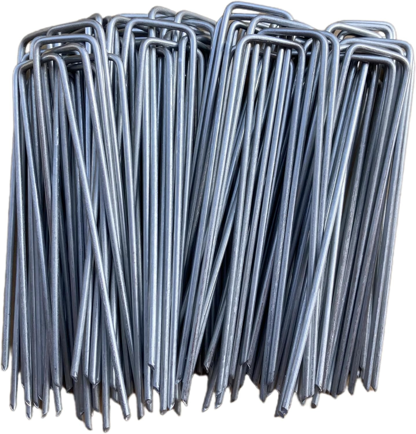 6" Landscape Staples Galvanized Steel Garden Pins Weed Fabric Stakes gallery