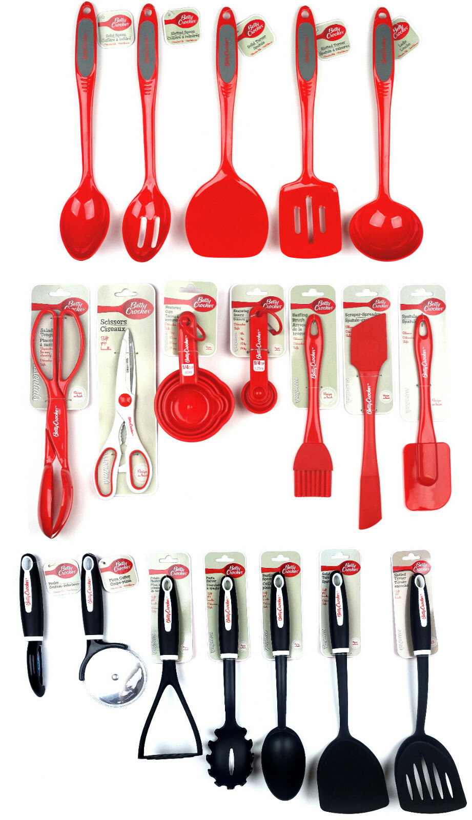 Betty Crocker Kitchen Utensils Red or Black Silicone, Melamine, Rubber, Plastic gallery