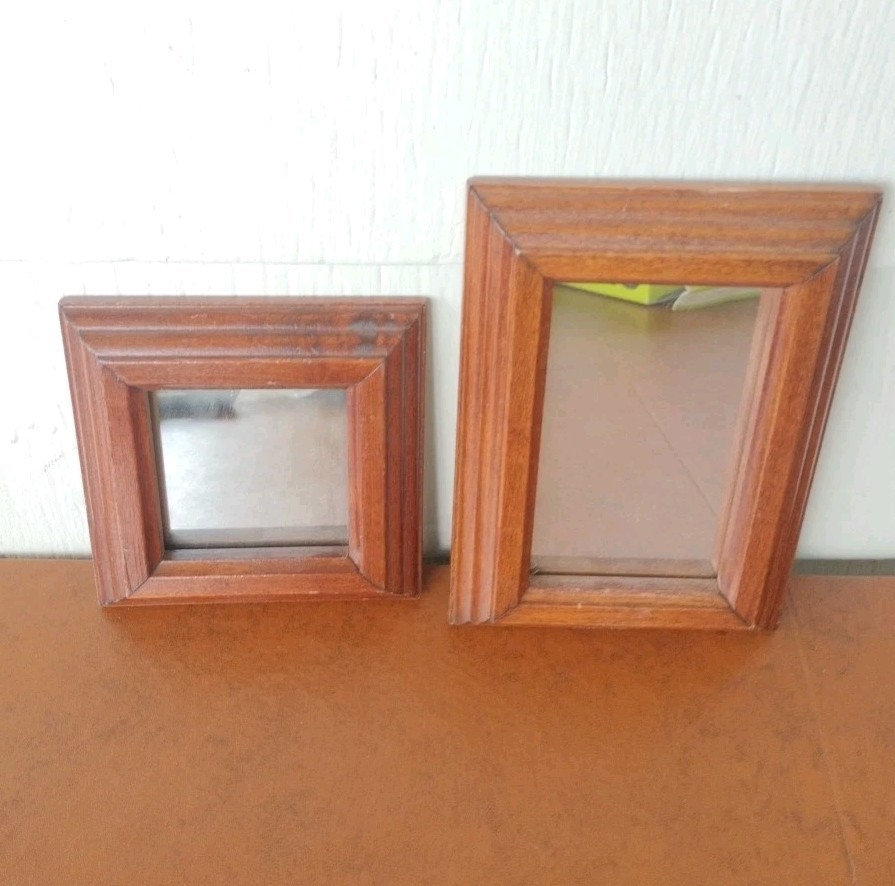 Wide Rim Wood Framed Accent Mirrors Wall Decor Square and Rectangle Cherry Usa gallery