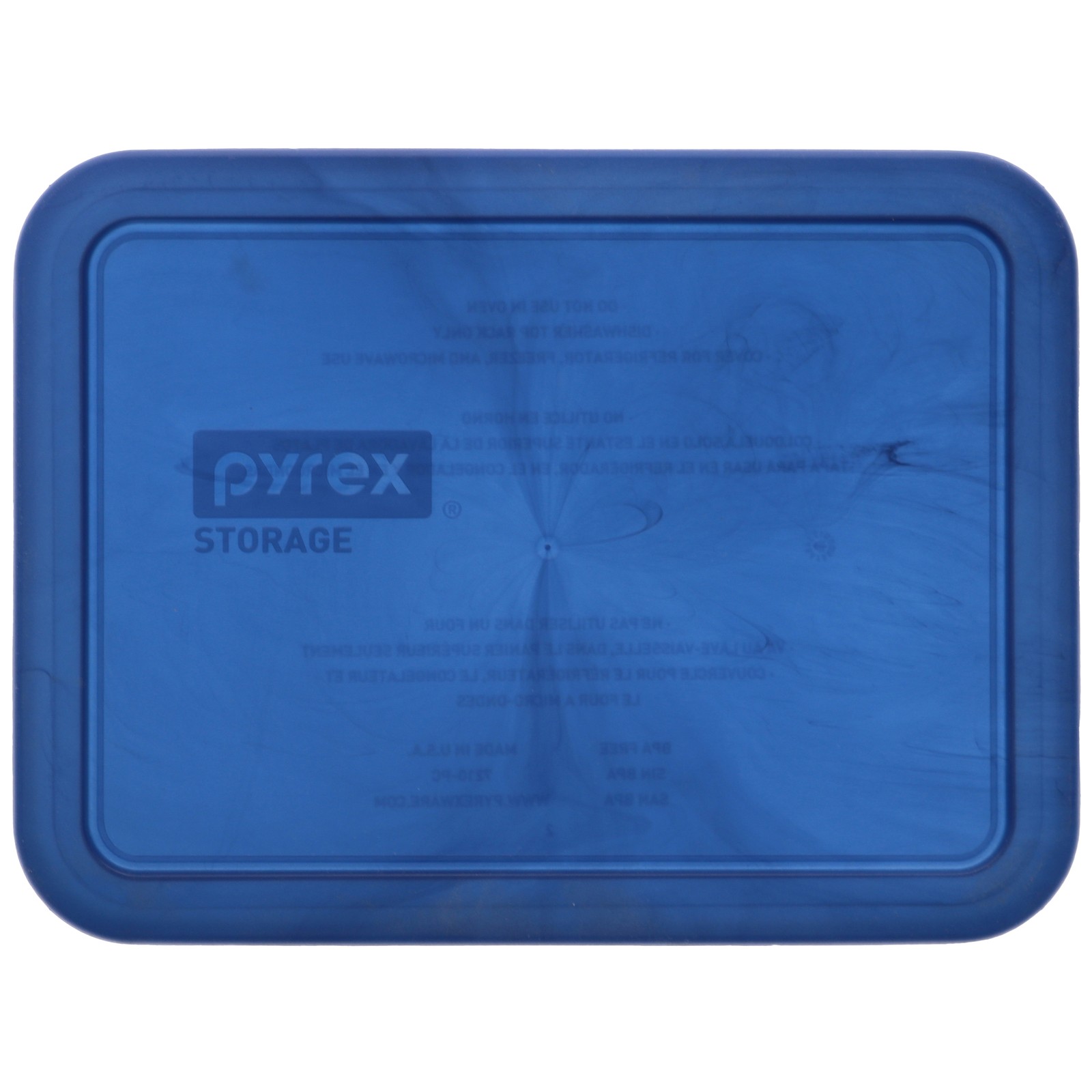 Pyrex 7210-PC-TR 3-Cup Translucent Marbled Blue Replacement Food Storage Lid gallery