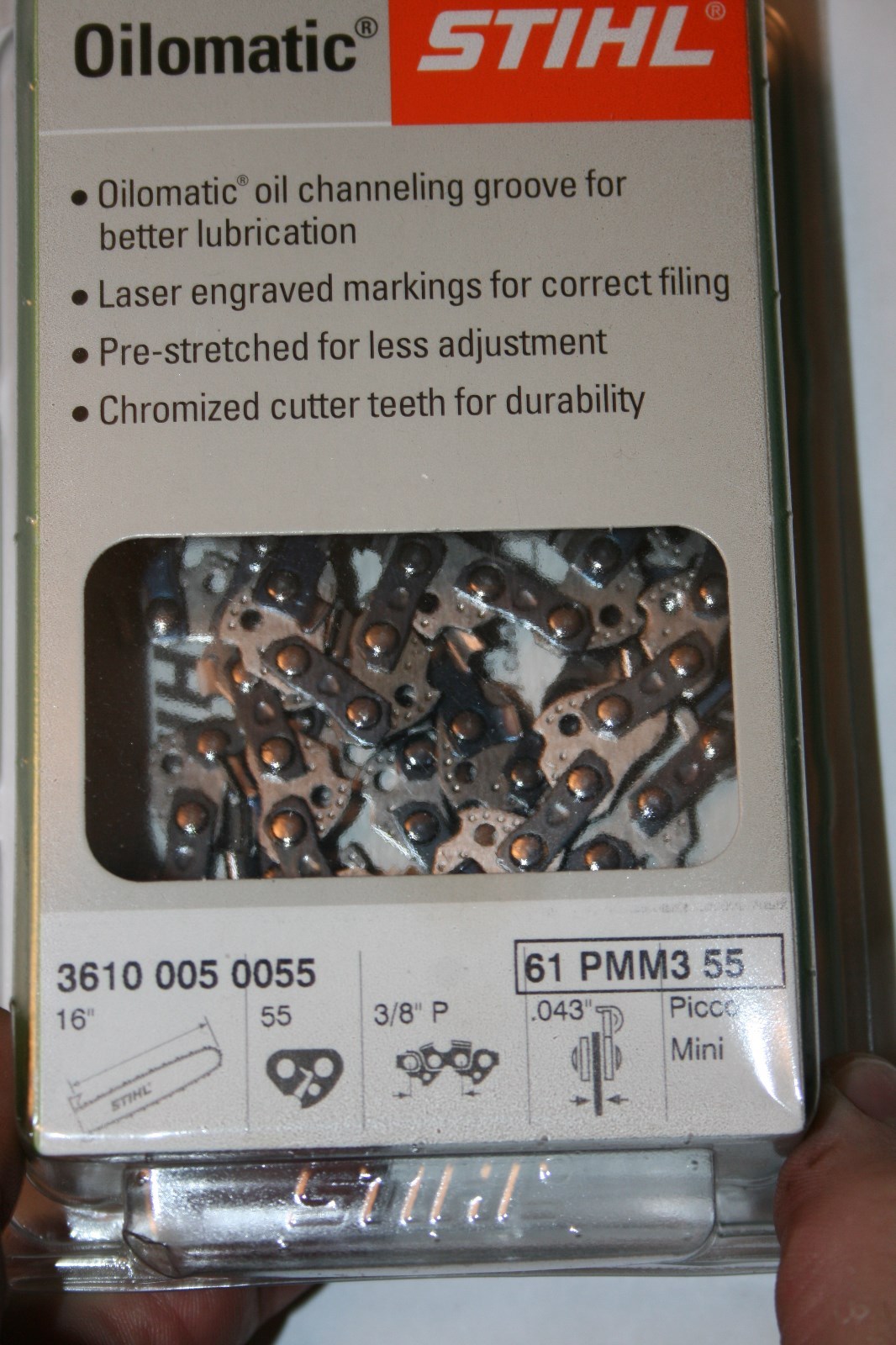 Stihl 16 inch bar + Chain for MS170 - MS251 3/8 Pitch .043 Gauge 55 drivers gallery