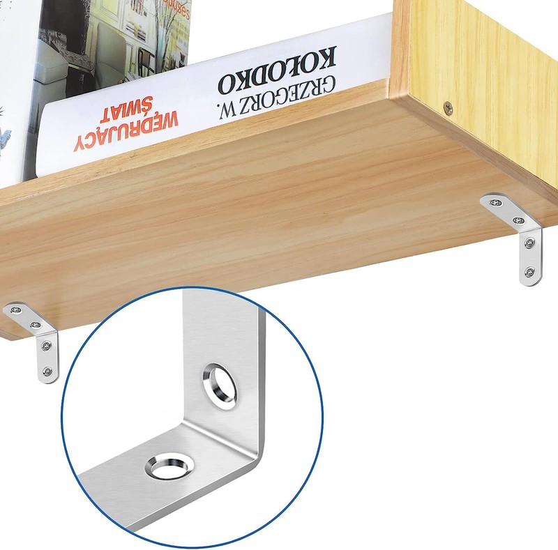 1.5" L-Shaped Bracket Corner Brace Stainless Steel Bracket Right Angle w/Screws gallery