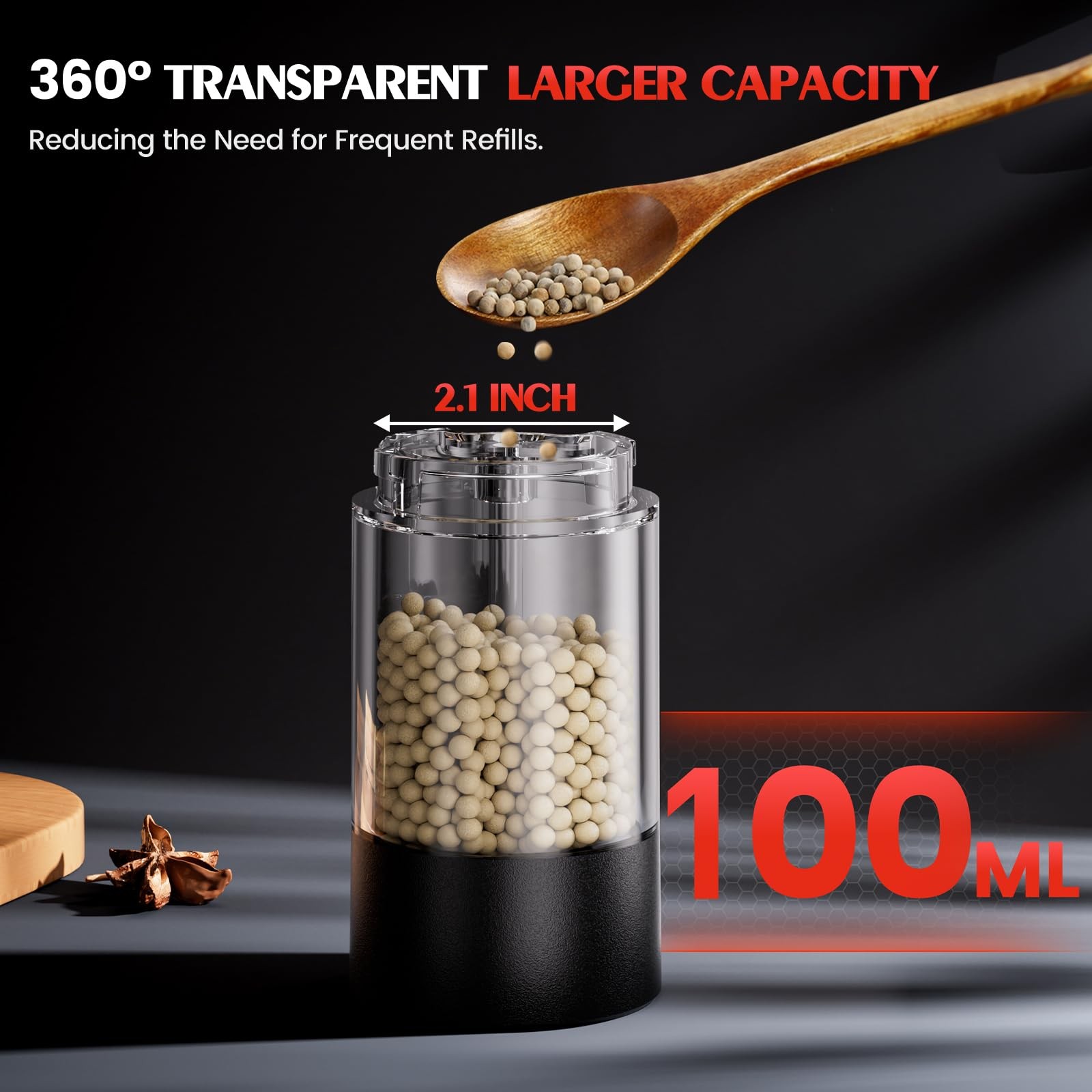 Grinder Salt Pepper Set Automatic LED Adjustable Coarseness Electric Kitchen gallery