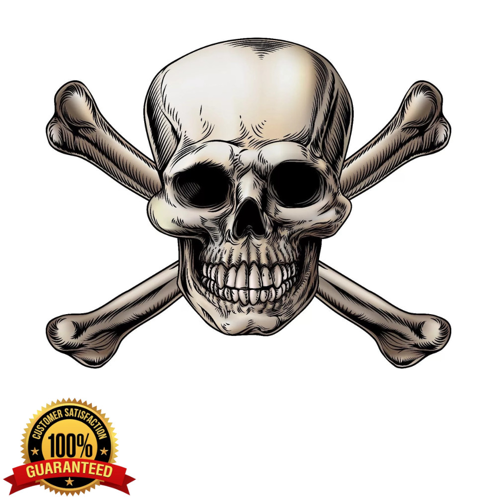 SKULL CROSSBONES VINYL 3M MADE in USA DECAL STICKER TRUCK WINDOW BUMPER WALL CAR gallery