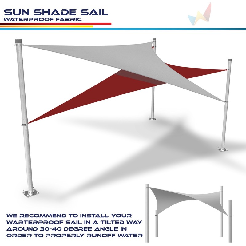 Waterproof Turquoise Right Triangle Sun Shade Sail Outdoor Canopy Awning Patio gallery