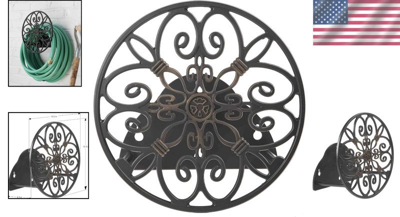 Versatile Decorative Hose Butler - Holds Up to 125 Feet of Garden Hose, Black gallery