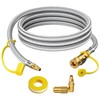 7FT RV Quick Connect Propane Hose +1/4" Safety Shutoff Valve+Male Full Flow Plug gallery