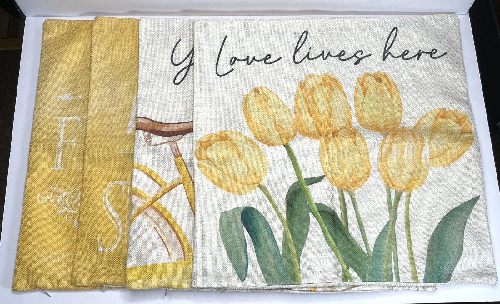 4-Spring Pillow Covers Tulip Spring Summer Farmhouse Decor Bicycle Cushion Cover gallery