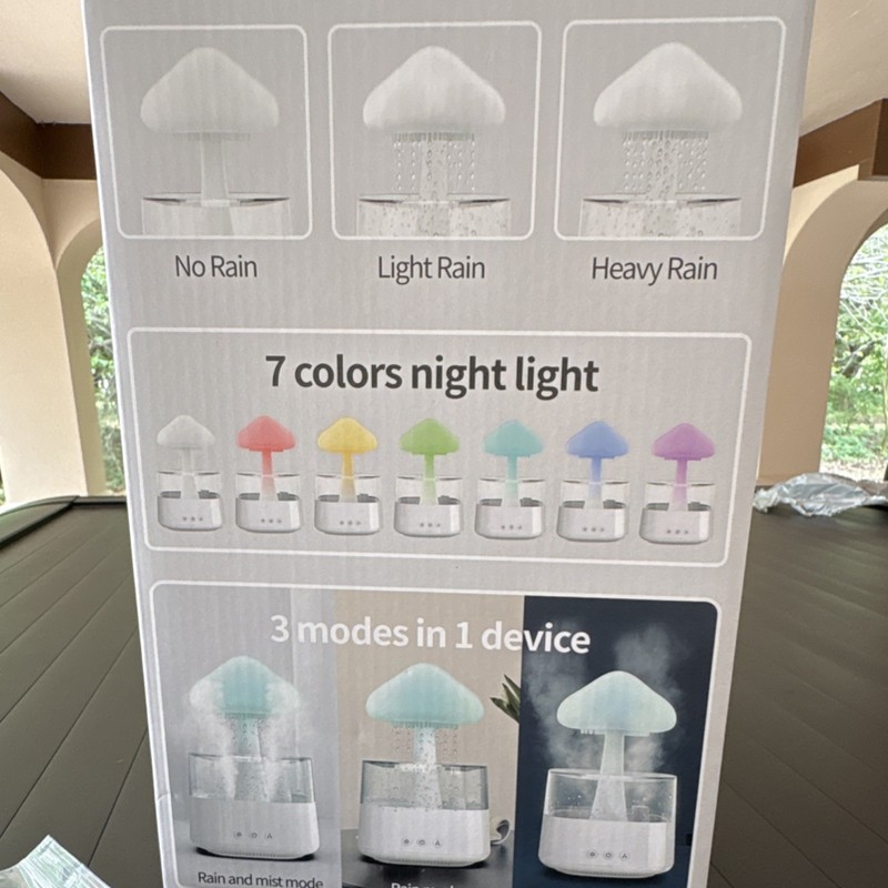 Rain Cloud Humidifier Aroma Diffuser Night Light, 7 Colors, 450ml, ABS PP, CH08 gallery