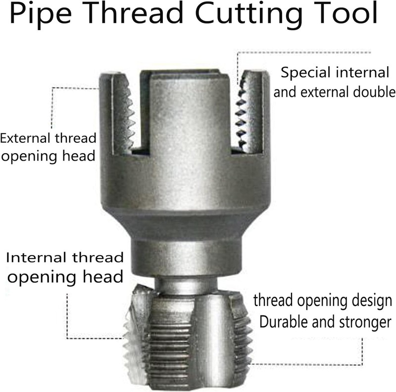 Pipe Thread Cutting Tool, Electric Drill Compatible Pvc Pipe Threader Kit gallery