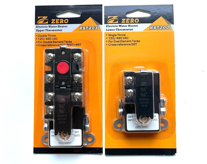 UPPER &LOWER THERMOSTAT 4 2 ELEMENT ELECTRIC WATER HEATER- KIT 2PCS. gallery