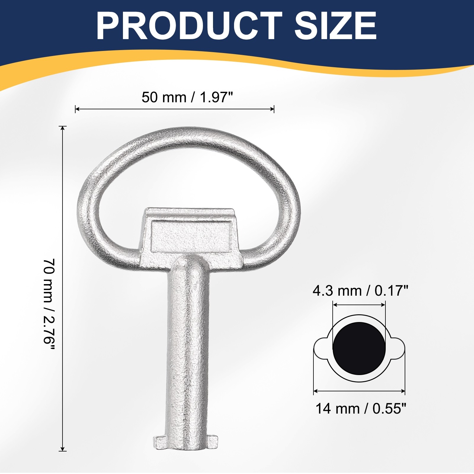 0.55" Hole Socket Spanner Key 2.76" l Utility Keys Silver gallery