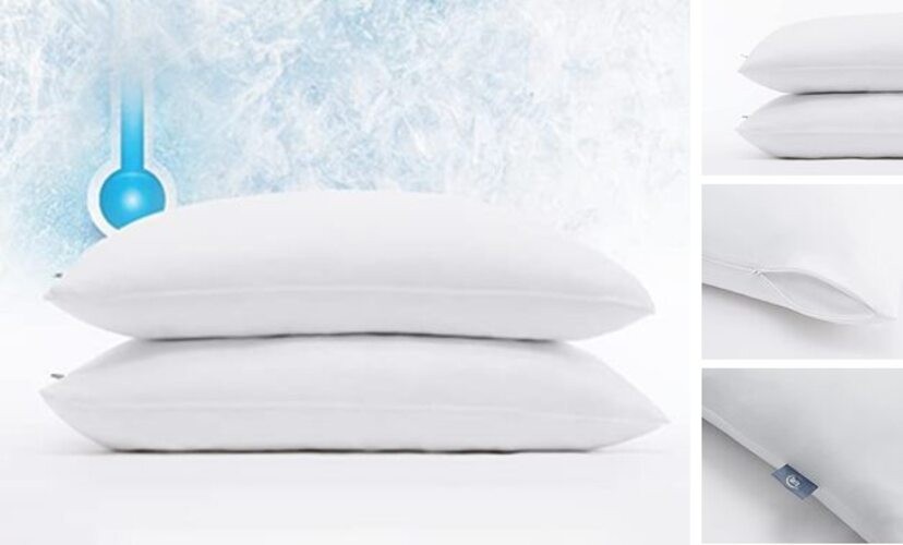 Power Chill Cooling Pillow Protectors, Stain Resistant and Queen White gallery