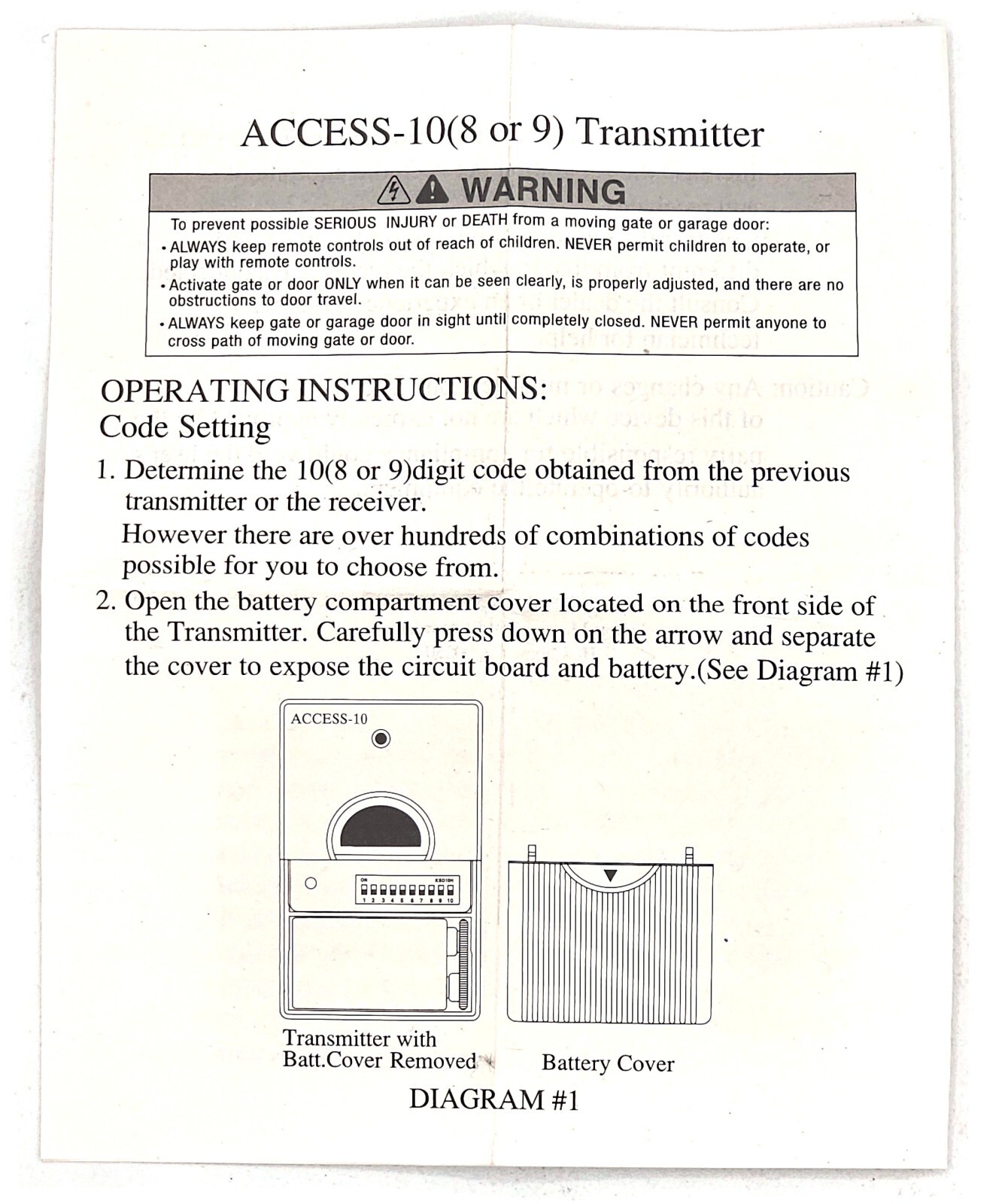 9 Digit Code Remote Control Garage Door/Gate Transmitter Opener MultiCode 318Mhz gallery