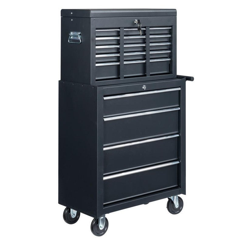 Rolling Tool Chest Tool Box with Handle / Drawers Lockable Tool Cabinet Black gallery