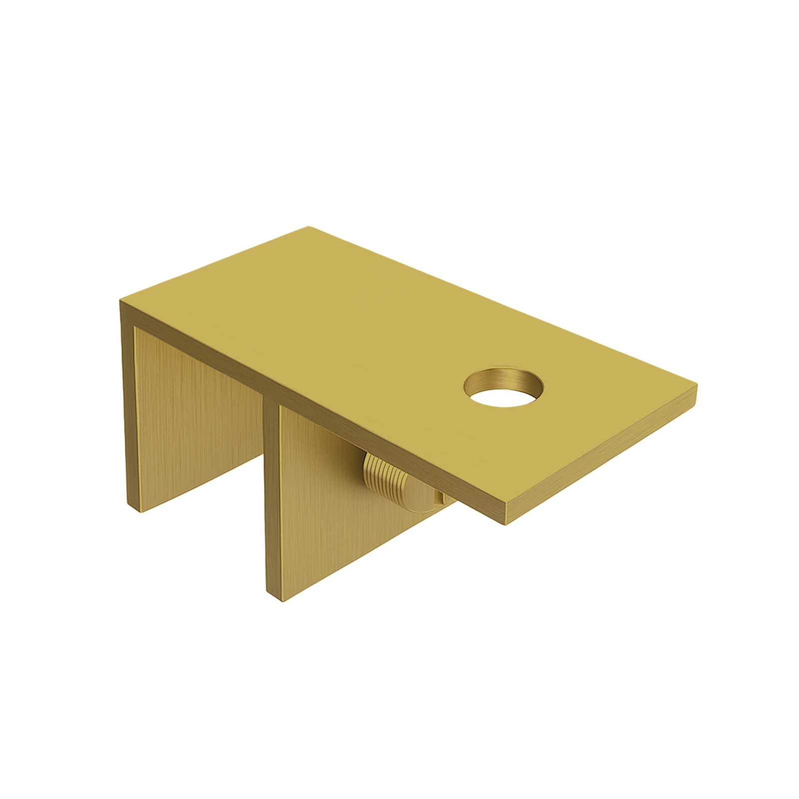 Brixwell Ceiling Mount Sleeve Over Glass Clamp, Satin Brass, 5/16" to 1/2" Glass gallery