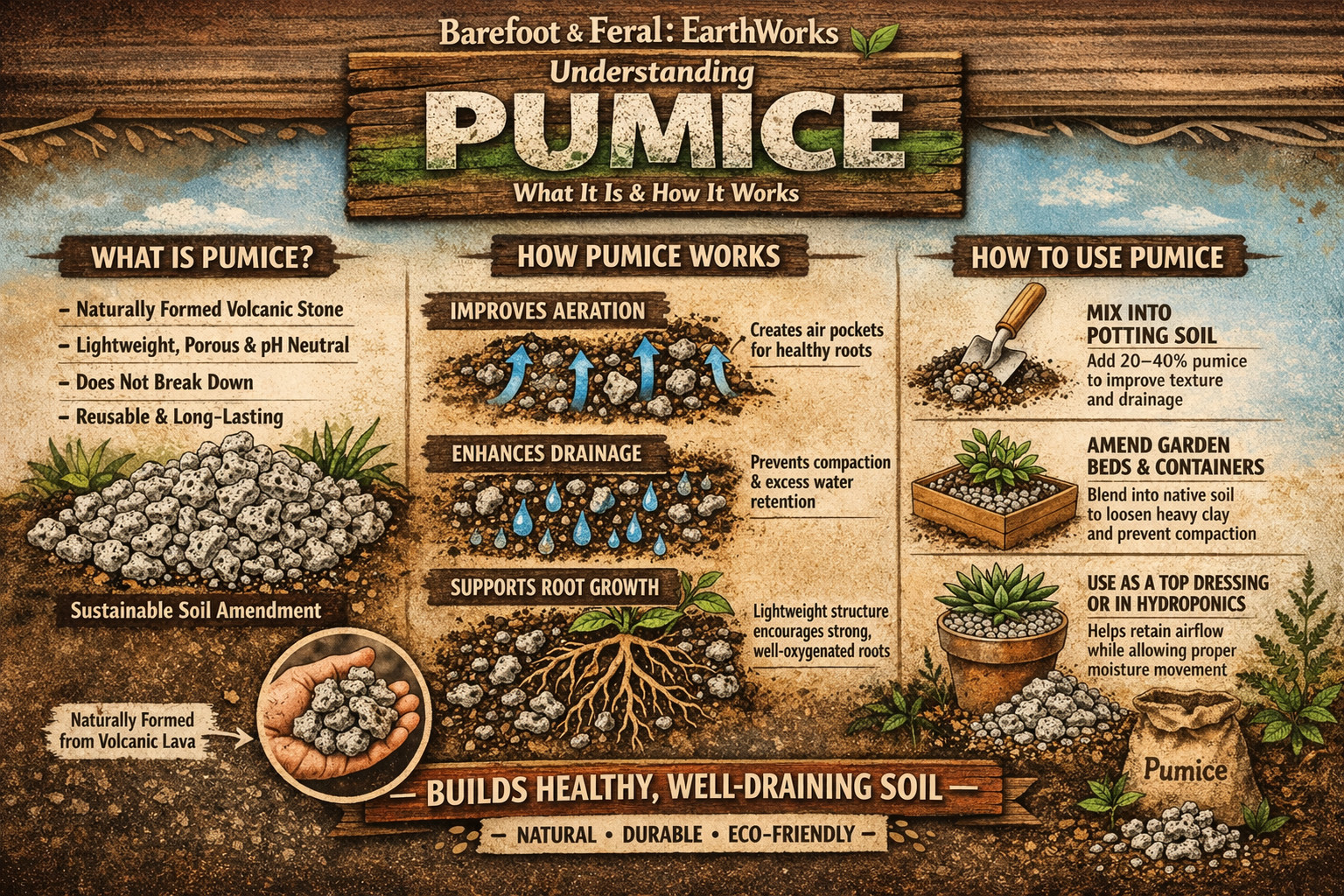 100% All Natural Pumice Soil Amendment - Choose Your Size - FREE SHIPPING gallery