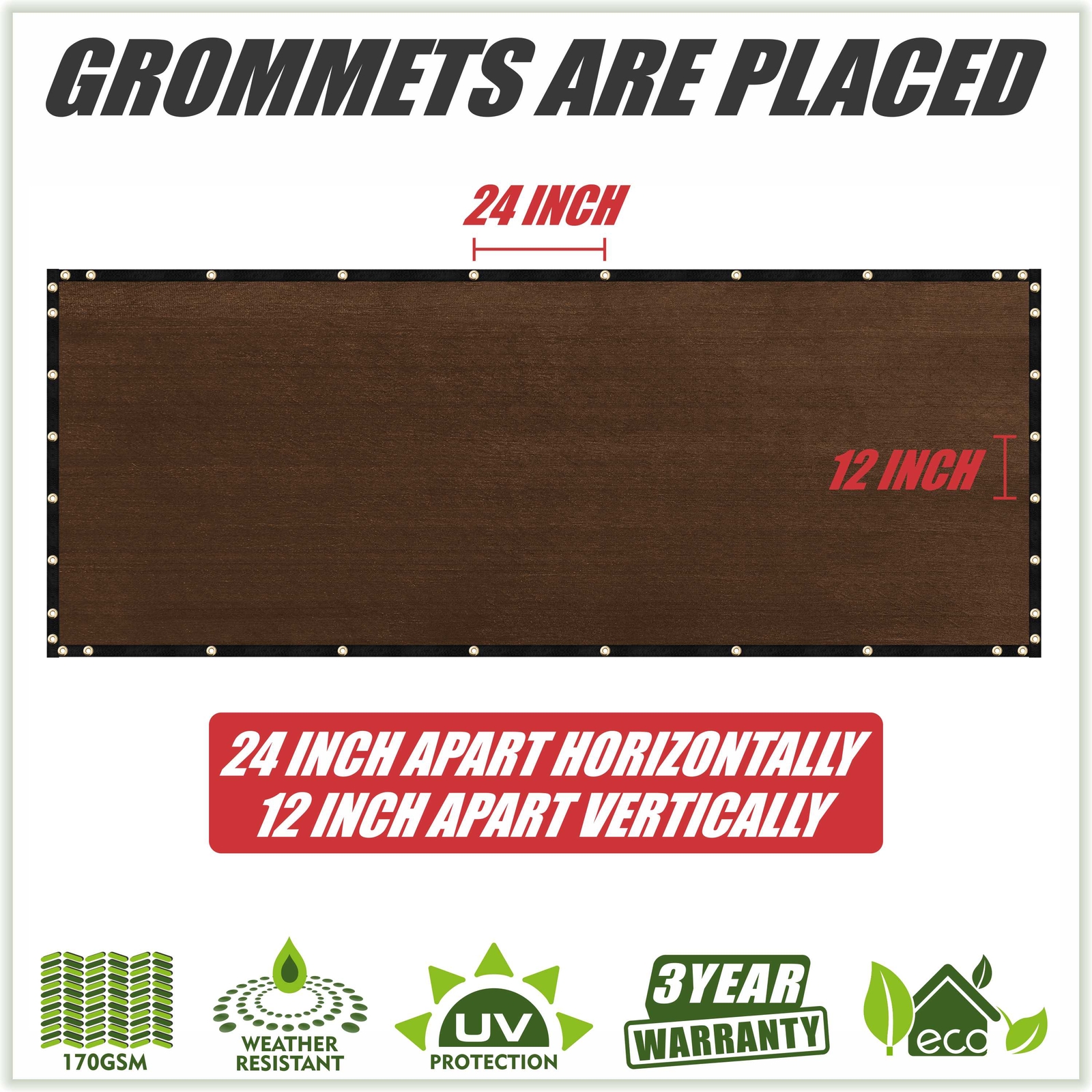 ColourTree Brown 4' Fence Privacy Wind Screen Mesh Windscreen Custom Size 4 Feet gallery