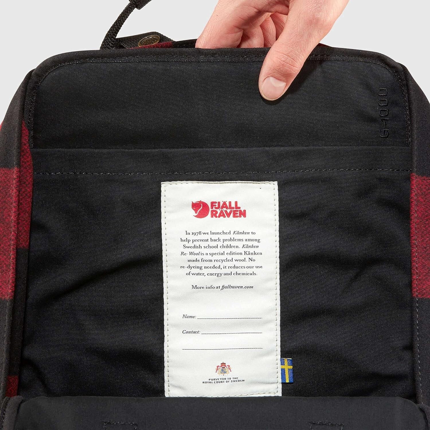 Fjällräven Kånken Re-Wool Red/Black BackPack One Size 3