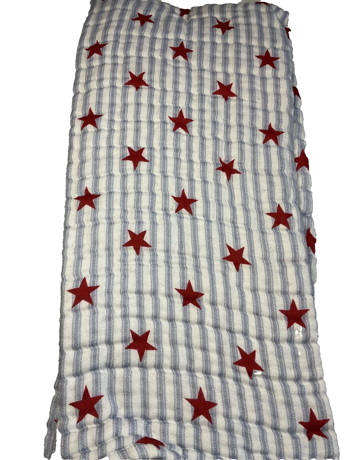 TOMMY BAHAMA KITCHEN TOWELS (2) RED STARS BLUES STRIPES COTTON GAUZE 18 X 28 NWT gallery