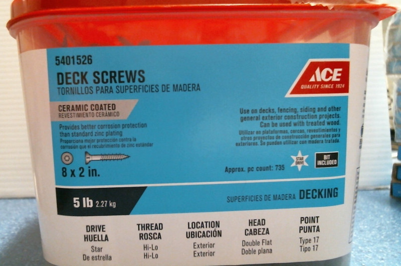 ACE 8 X 2" Ceramic Coated Deck Screws 5 lbs. (5401526) FS gallery