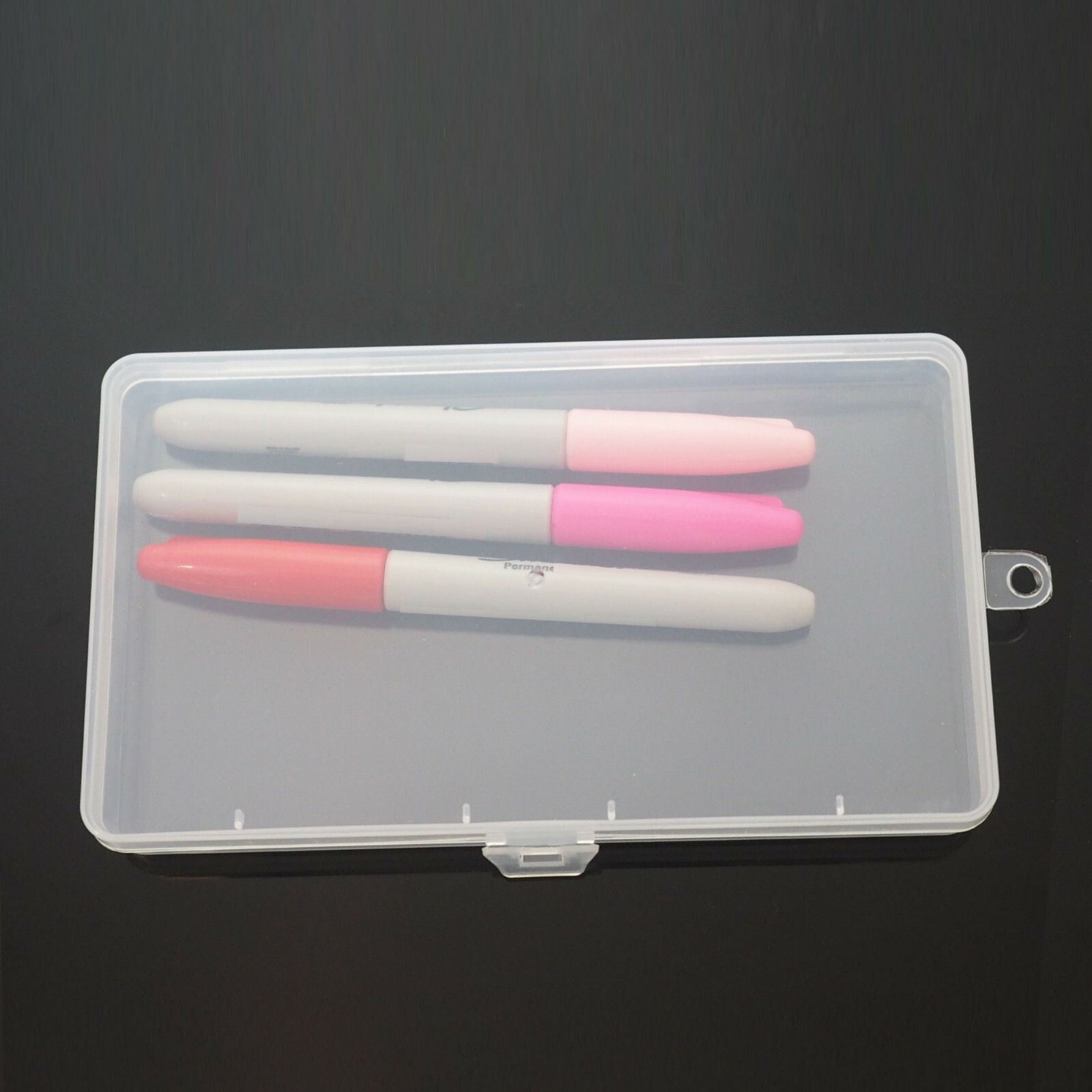 6PCS Clear Plastic Storage Container Box Hinged Lid DIY Arts Crafts Markers Pens gallery