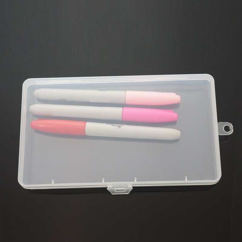 6PCS Clear Plastic Storage Container Box Hinged Lid DIY Arts Crafts Markers Pens gallery