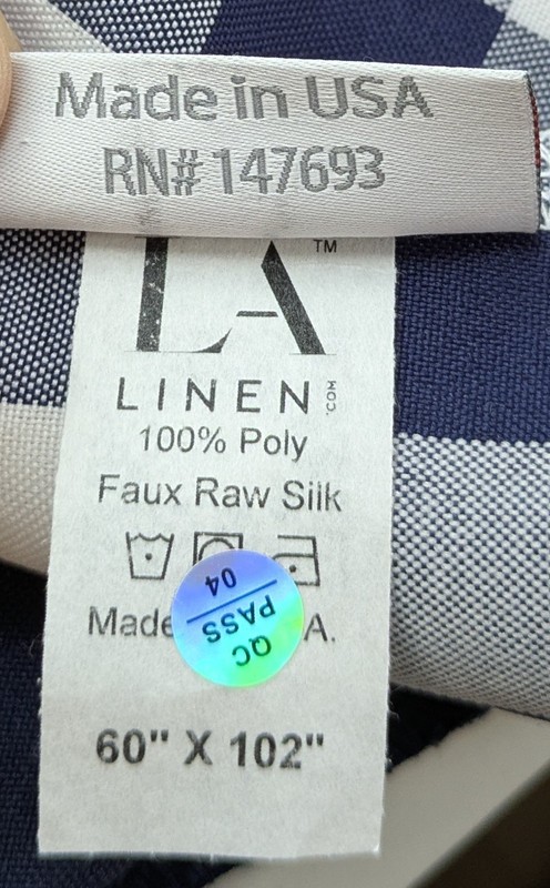 'LA Linen' Navy & White Checkered Tablecloth 60 X 102" + 10 Navy Napkins USA gallery