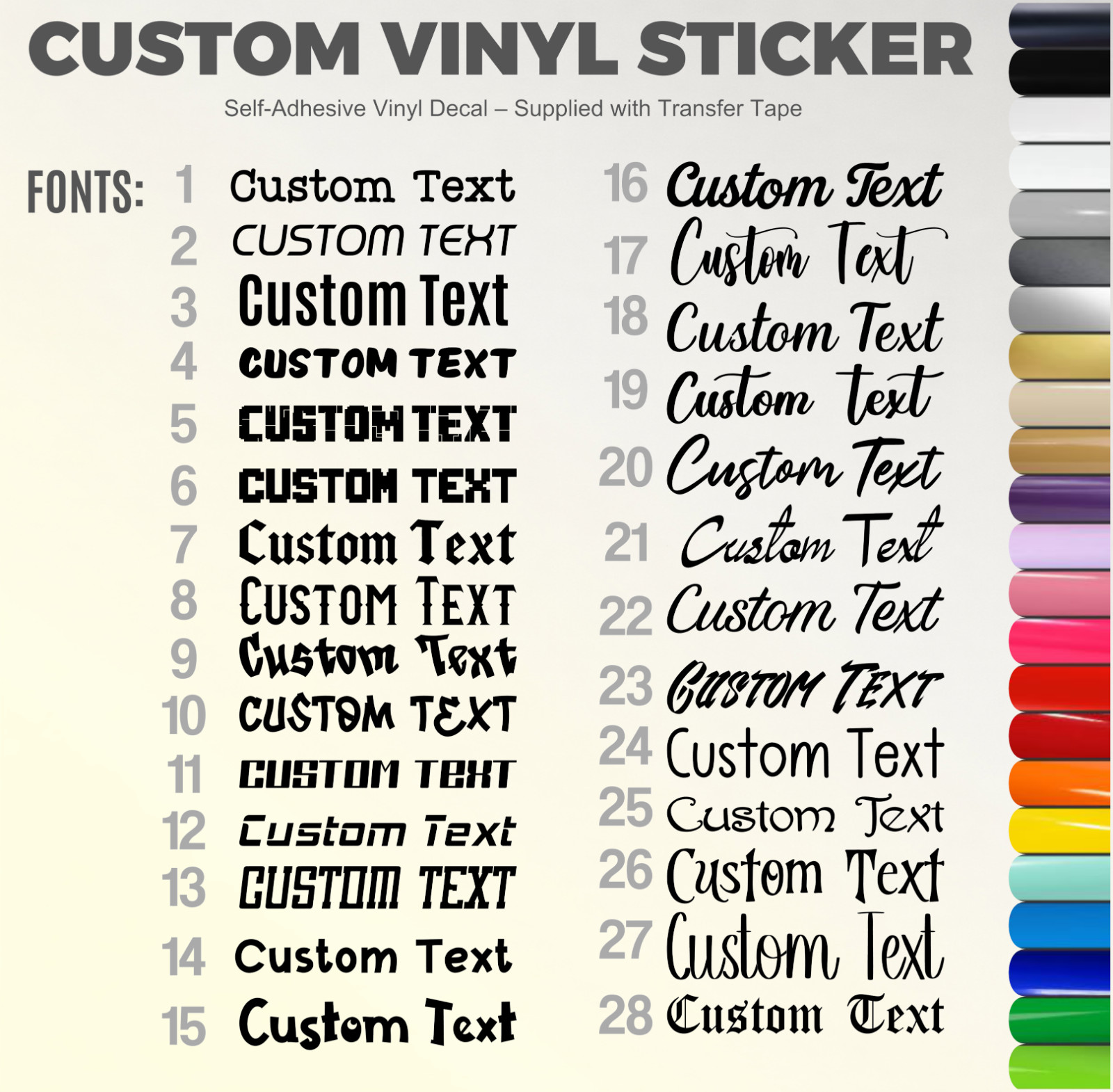 Personalised Name Vinyl Sticker Word Text Cut Fancy Font Sticker Sentence custom gallery