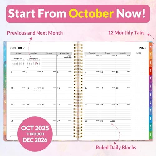 2026 Weekly and Monthly Planner - from January 2026 - December 8.5"x11" Marble gallery