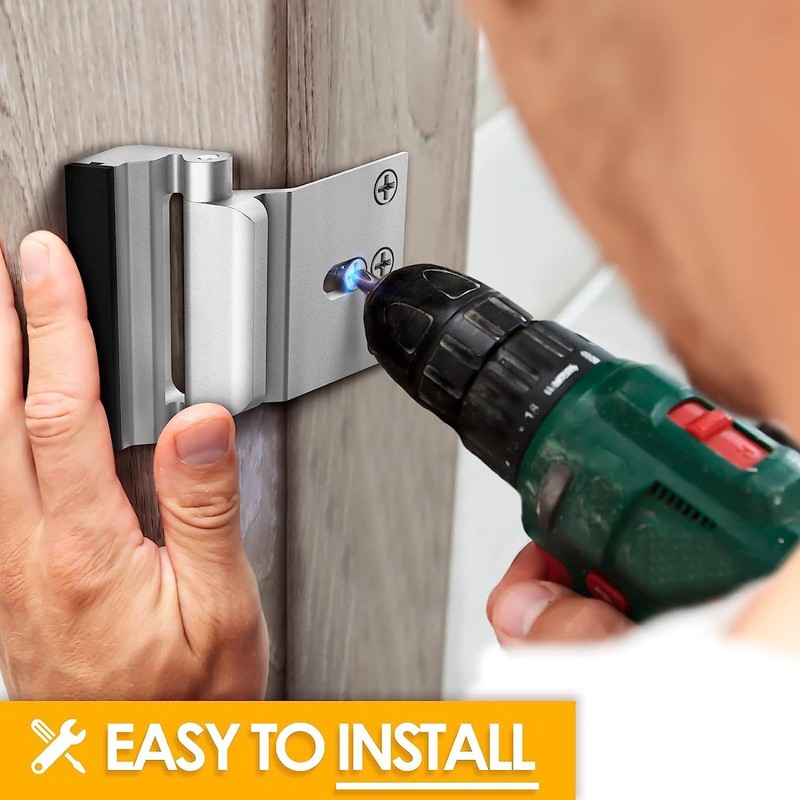 Home Security Defender Door Locks Safety Door Reinforcement Lock Easy Install gallery