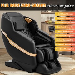Brown/Black Full Body Zero Gravity Recline Massage Chair Shiatsu,Heat,FootRoller