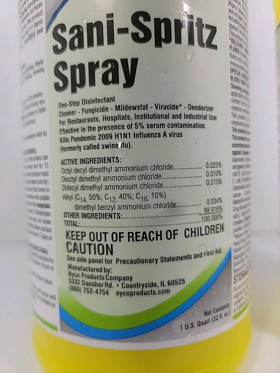 NYCO SANI-SPRITZ SPRAY One-Step Disinfectant Cleaner, 32 fl oz - Lot of 2 gallery