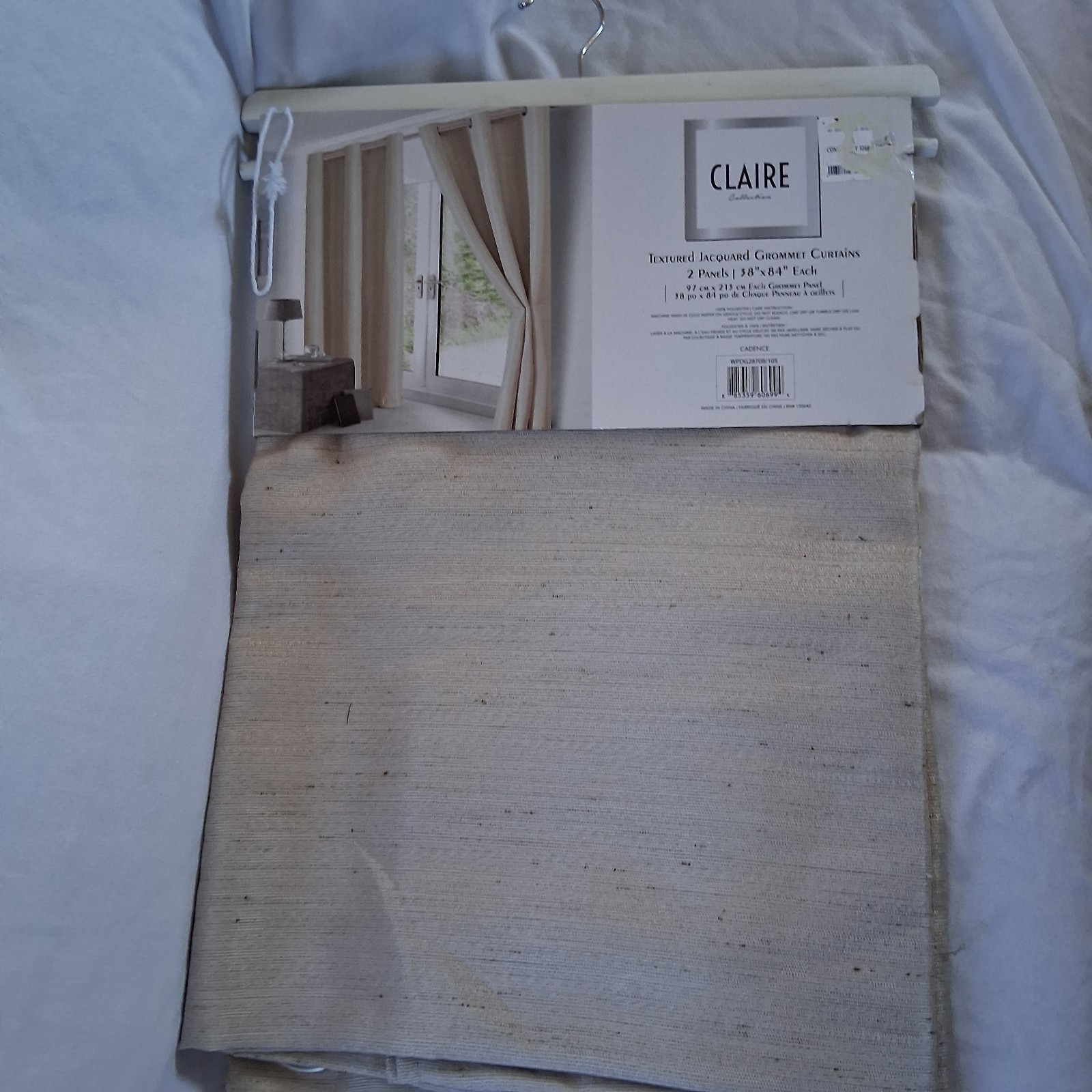 Natural Linen Blend Grommet Curtains Set of 4 Panels 38” wide X 84" long NEW gallery