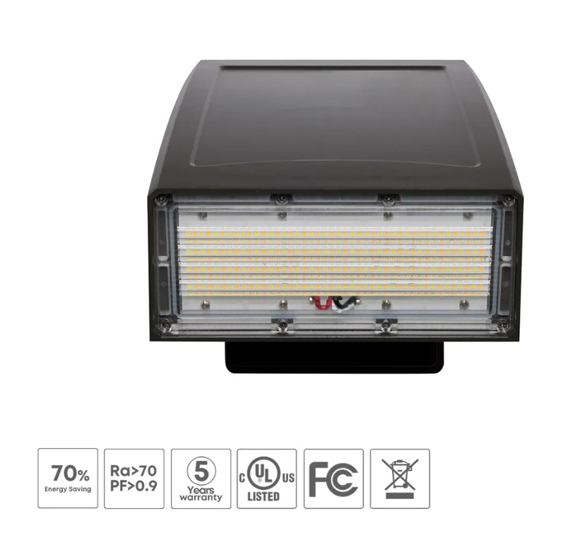 40W CCT Adjustable Wall Pack light, 100-277V, 5000lm, Outdoor Ip65 gallery