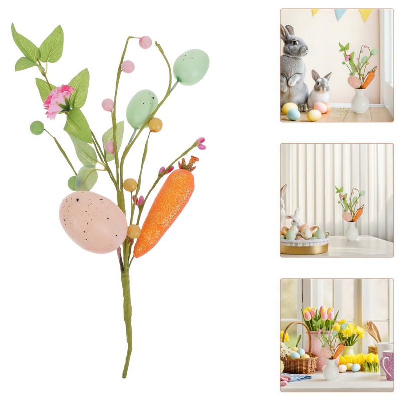 3 Pcs Easter Egg Tree Spring Floral Picks Artificial Day Supplies gallery