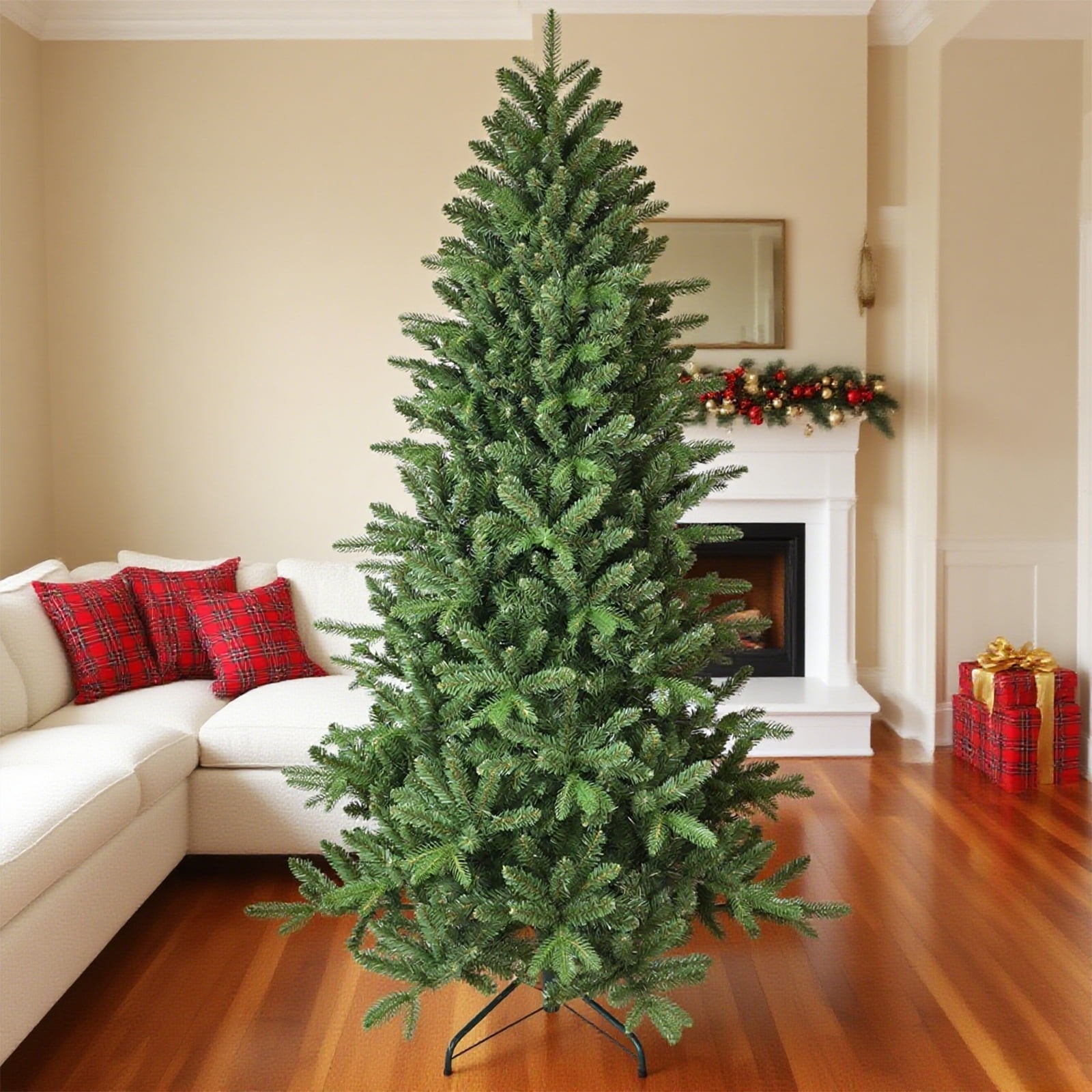 Bringstar 7.5FT Unlit Green Artificial Christmas Tree with 3728 Mixed PE & PVC gallery