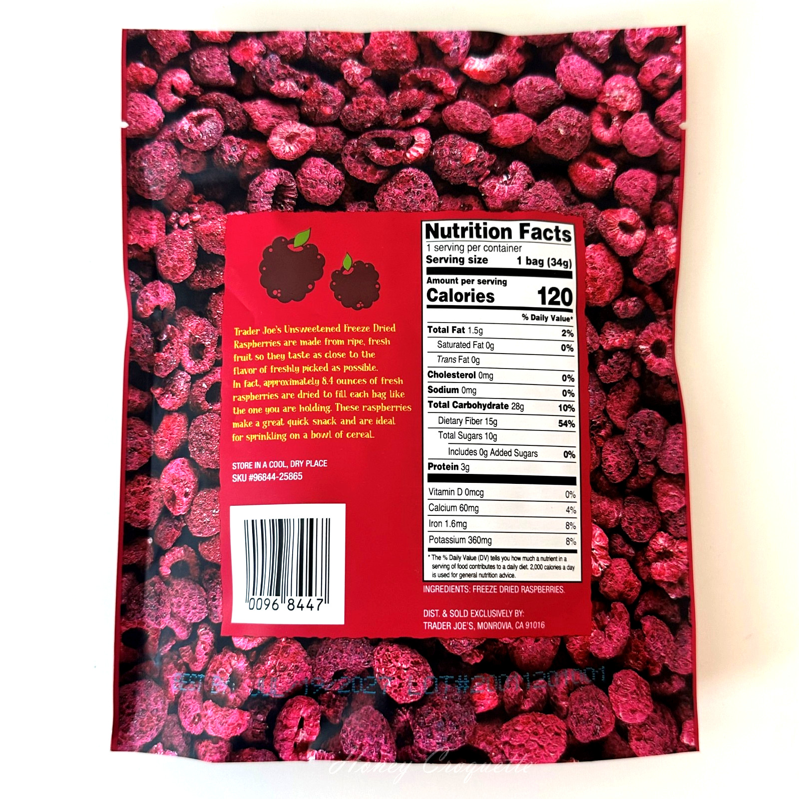 4 Packs Trader Joe's Freeze Dried Raspberries Unsweetened Unsulfured 1.2oz Each gallery