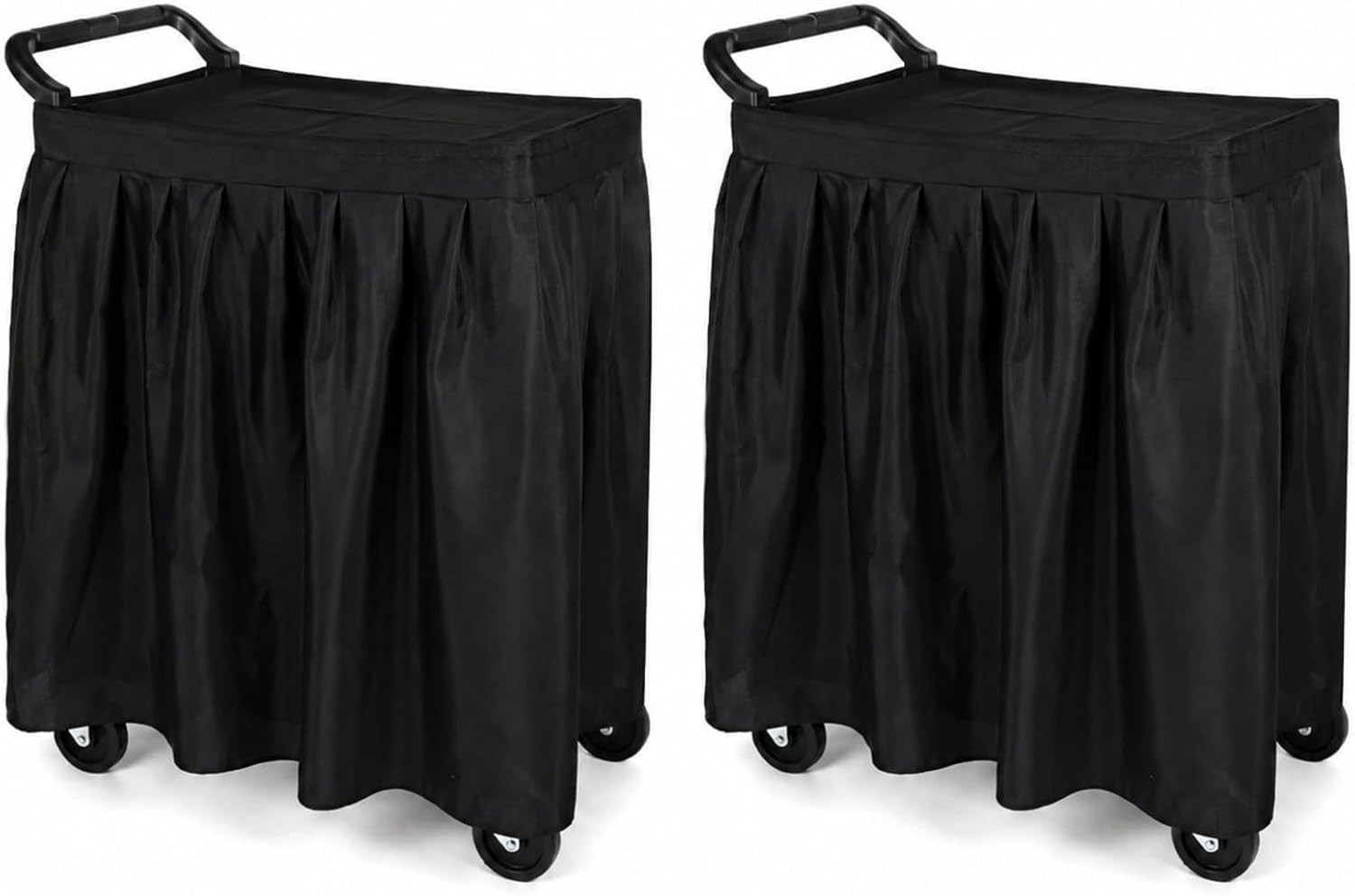 2 Pcs Black Av Cart Cover, Waterproof Rolling Media Dust Cart Cover Plain Weave gallery
