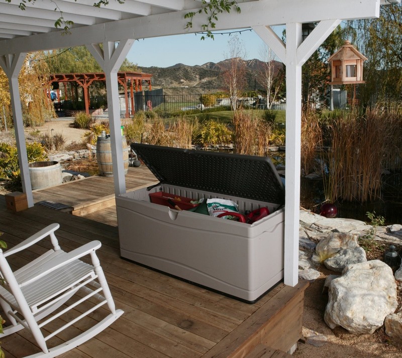 60012 Extra Large Deck Box, 130 Gallon, Desert Sand/Brown gallery