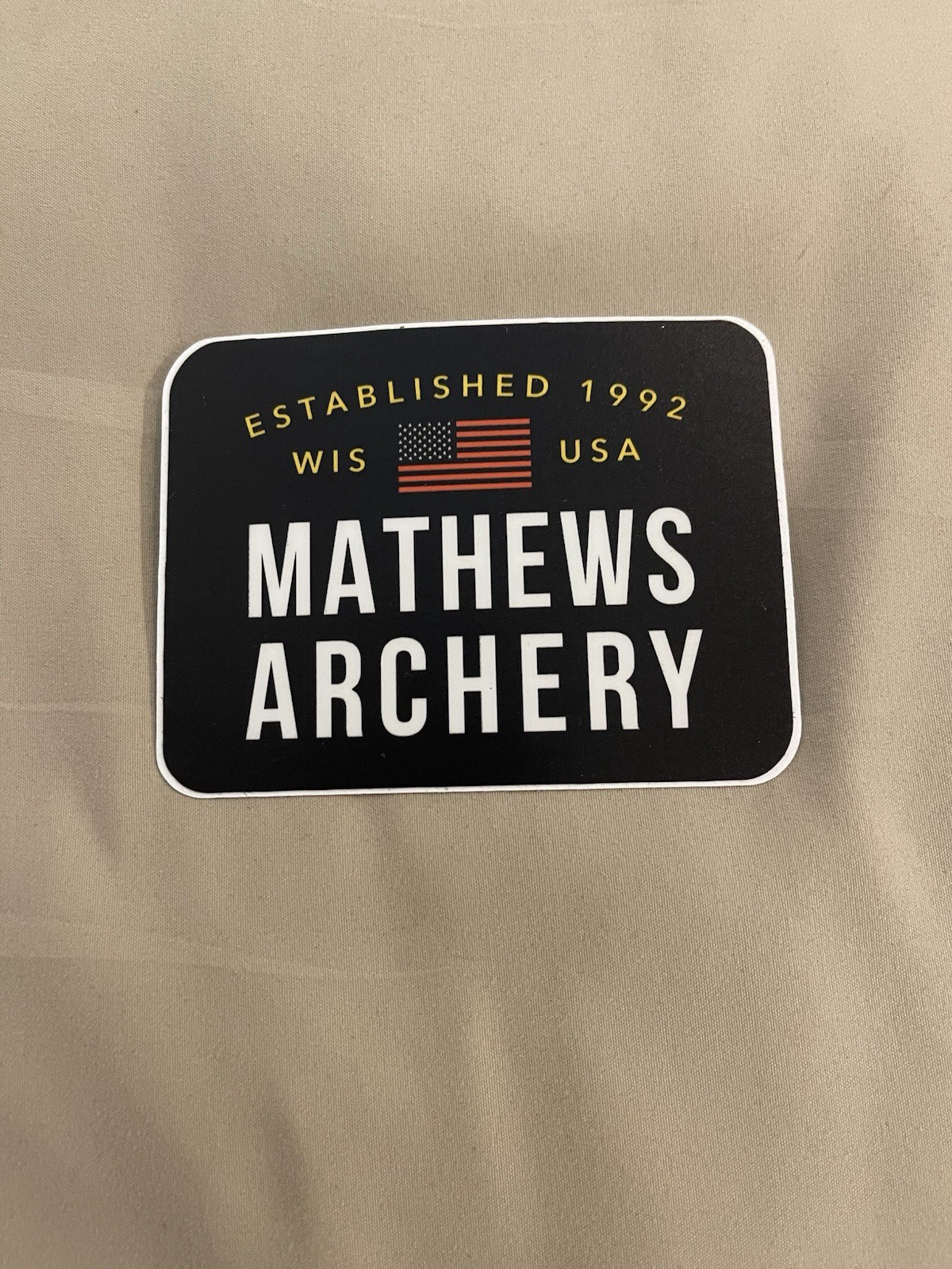 Mathews Archery Sticker Decal USA Flag Design Red White Blue Outdoor Bow Hunting gallery