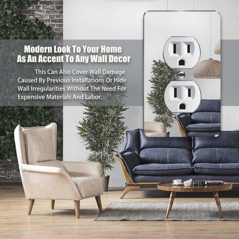 Mirror Light Switch Plates Double Hole Outlet 4.72 X 2.91 Switch Light Cover D gallery