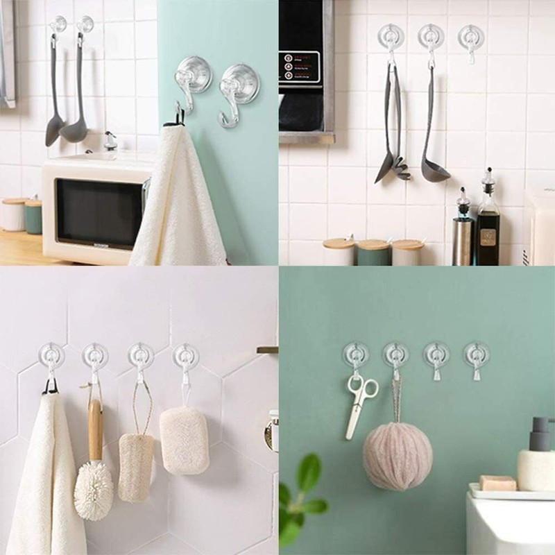 4PCS Heavy Duty Suction Cup Hook Cup Wall Wreath Hanger Window Shower Kitchen gallery