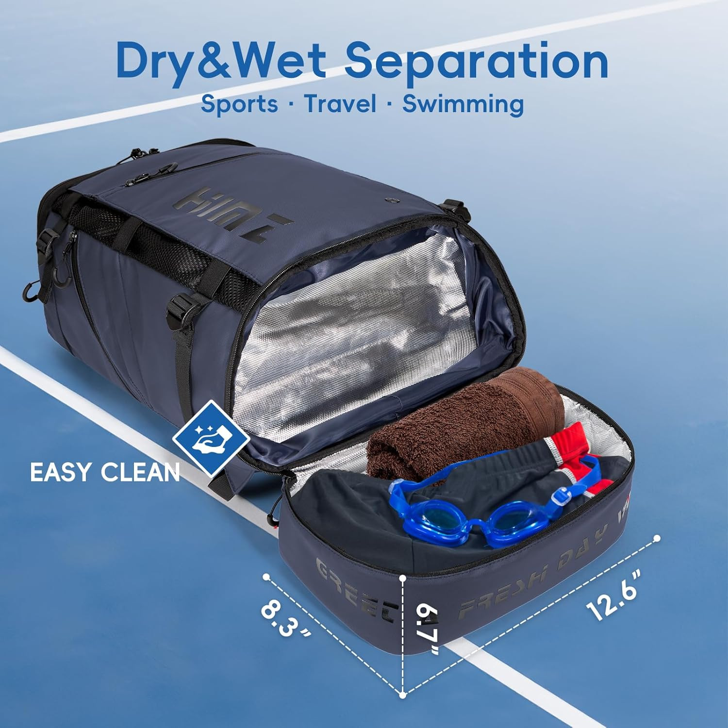 Waterproof Camping Backpack with Lunch Compartment, Mens Backpack Insulated for 4