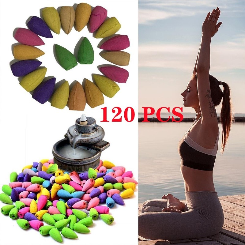 120PCS Incense Burner Cones Backflow Smoke Waterfall Censer Holder Bullet USA gallery