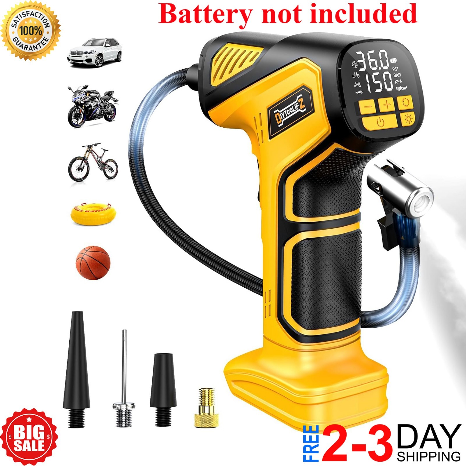 Cordless Air Compressor for Dewalt 20V Max Battery,150PSI Portable Tire Inflator gallery