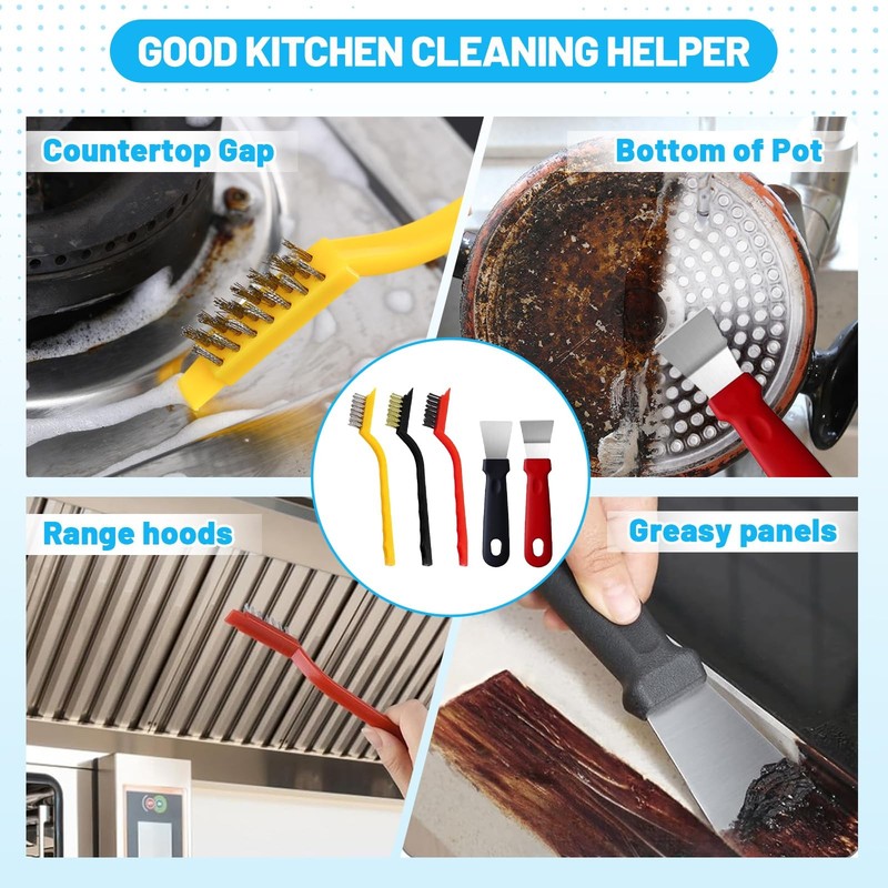 16Pcs Crevice Cleaning Brush Set, Hard Bristle Scrub Brushes Tools for Deep C... gallery